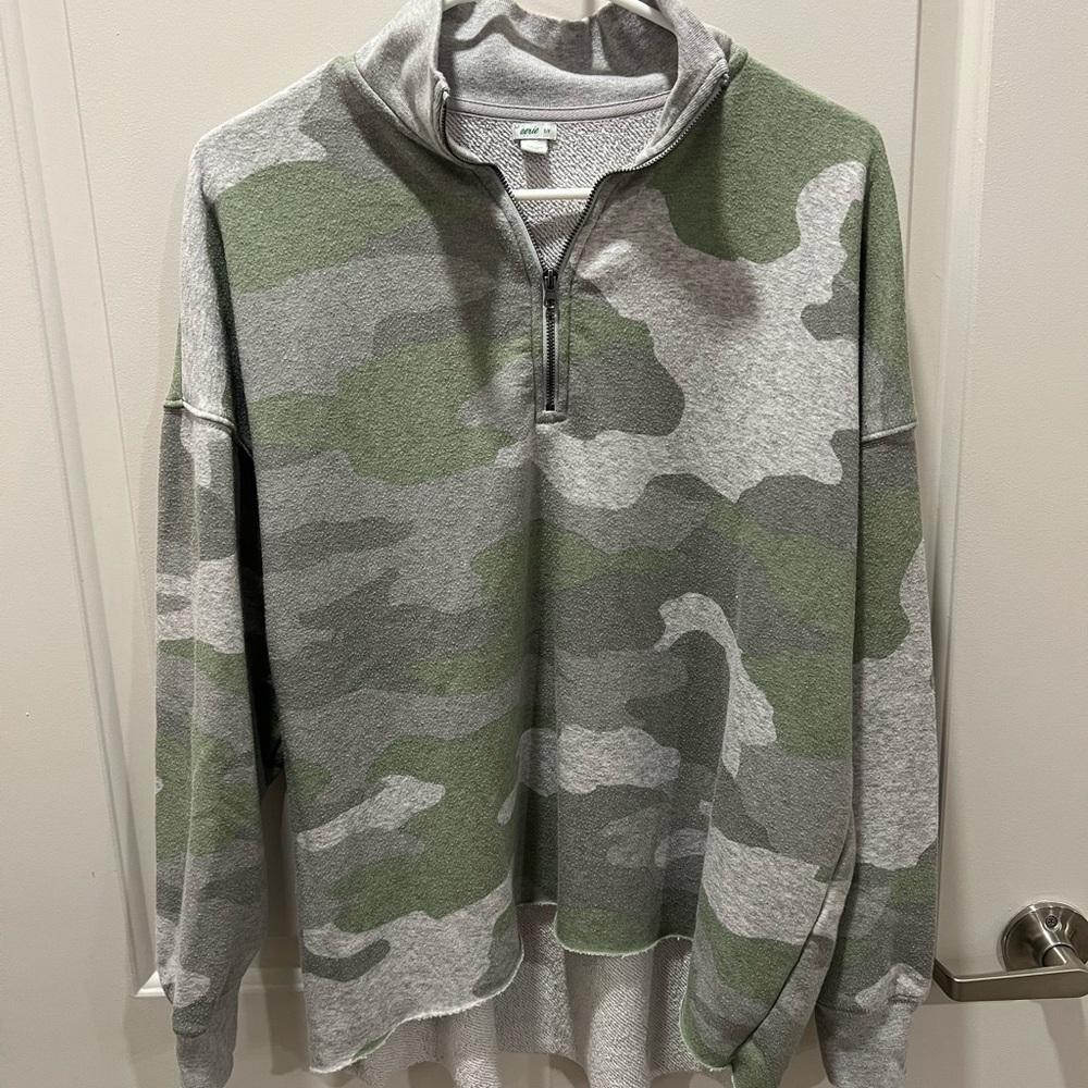 Aerie Camo Quarter-Zip Sweatshirt